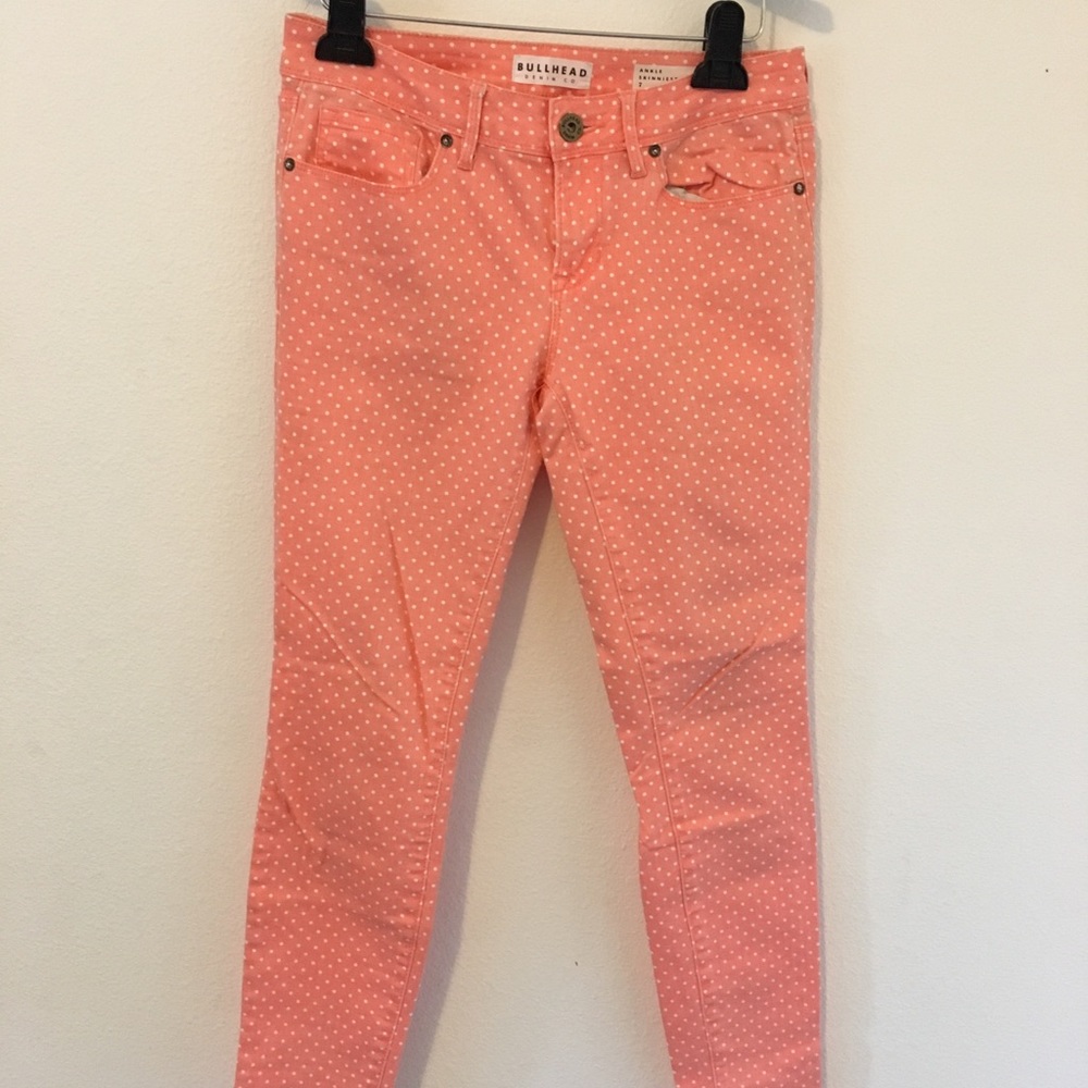 Bullhead Denim Co. Orange Polka-Dotted Jeans